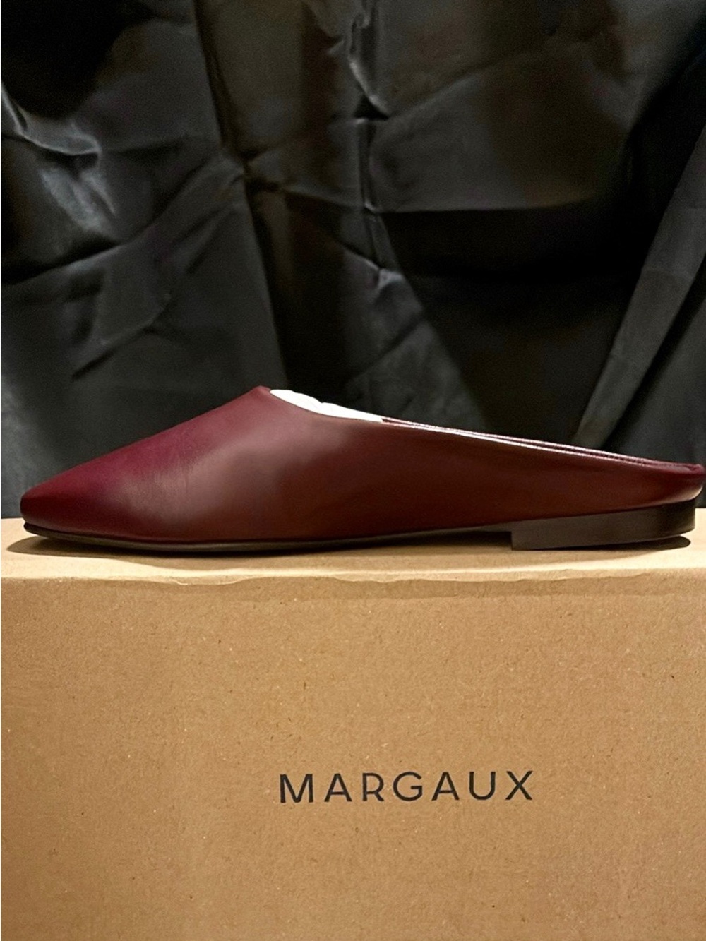 Margaux Women's Wine Leather Backless Mule